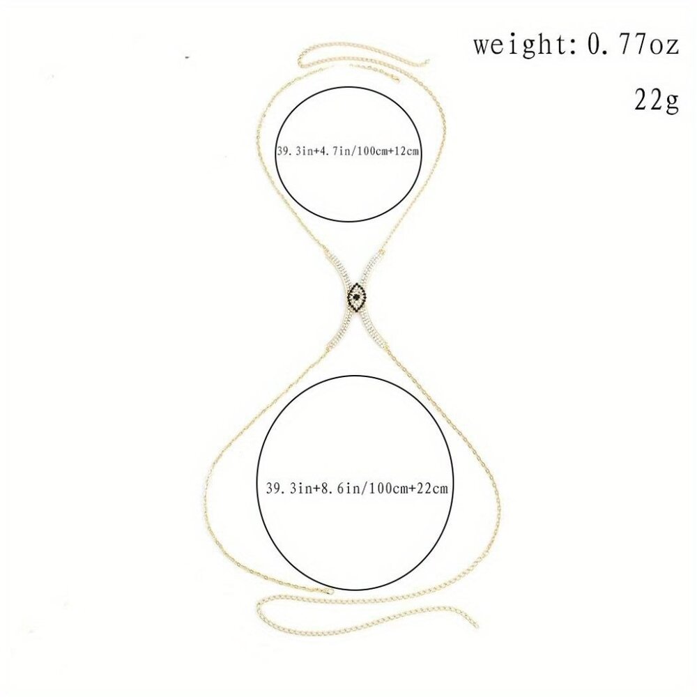 🆕 Seductive Rhinestone Body Chain Bra Necklace Jewelry For Women - Picture 8 of 10